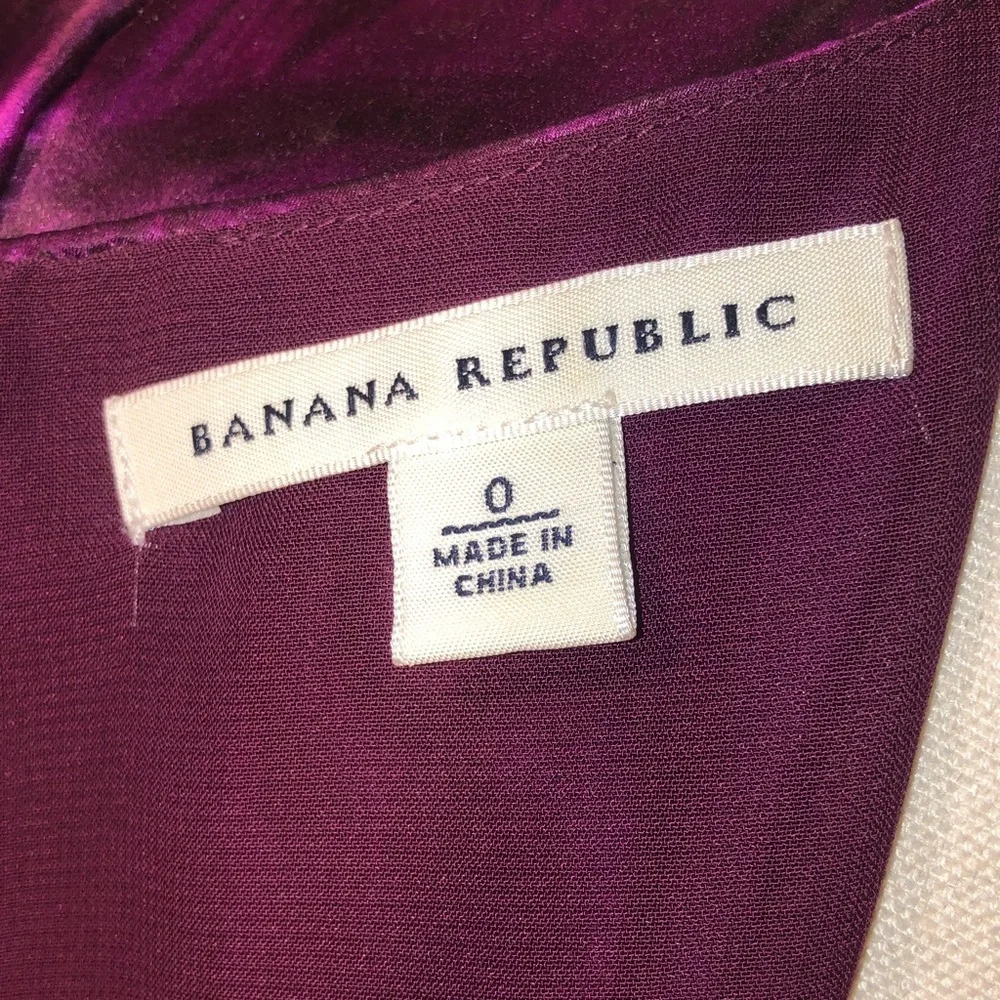 Silk Prom Party Banana Republic Deep Purple Midi Dress Size 0 Small - Picture 4 of 16